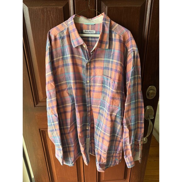 Tommy Bahama 100% Linen Striped Multicolor Button Down shirt XXL - Picture 2 of 10